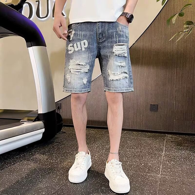 2025 Men’s Casual Straight Denim Half Shorts