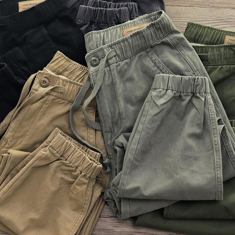Tight Waist Cargo Pants Men Loose Sports