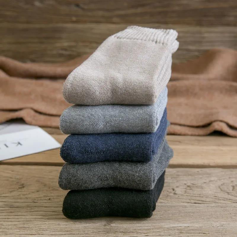 Plus Velvet Warm Mens Winter Socks – Thick Mid-Tube