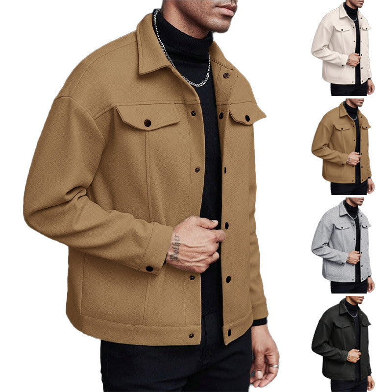 European/American Wool Lapel Coat – Casual Sports Business Jacket