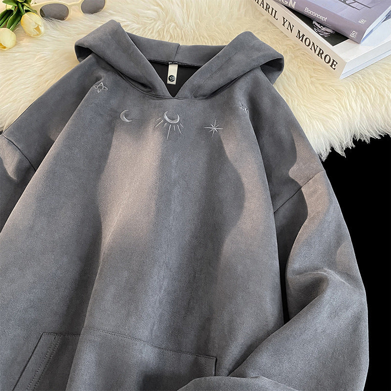Oversized Embroidered Retro Hoodie (Unisex)