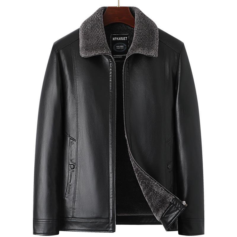 Men’s Hooded Leather Jacket Spring Korean Trend Style