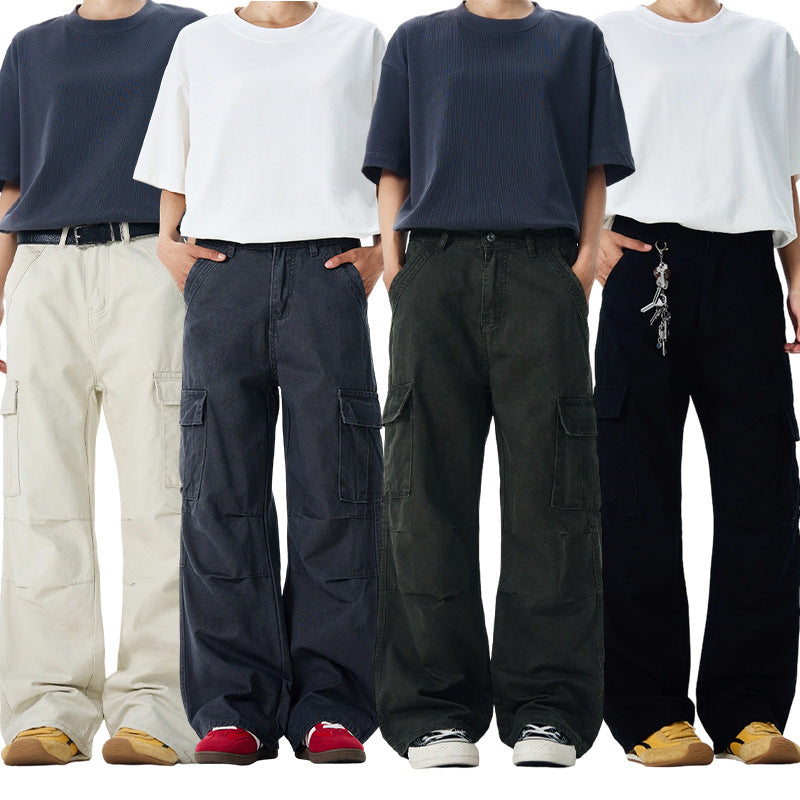 Vintage Washed Cargo Pants Men’s High Street Overalls
