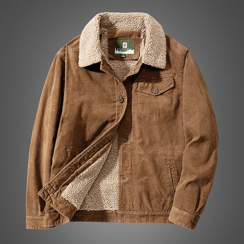 American Retro Corduroy Jacket – 2025 Lamb Velvet Winter Coat