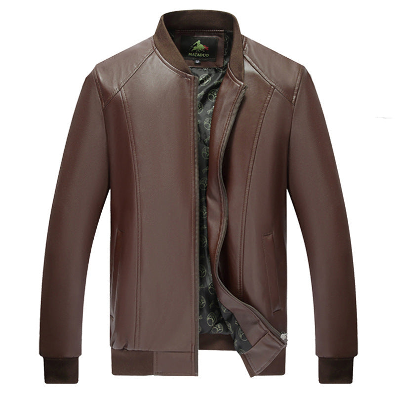Men’s 2020 Spring-Autumn Slim PU Leather Baseball Jacket