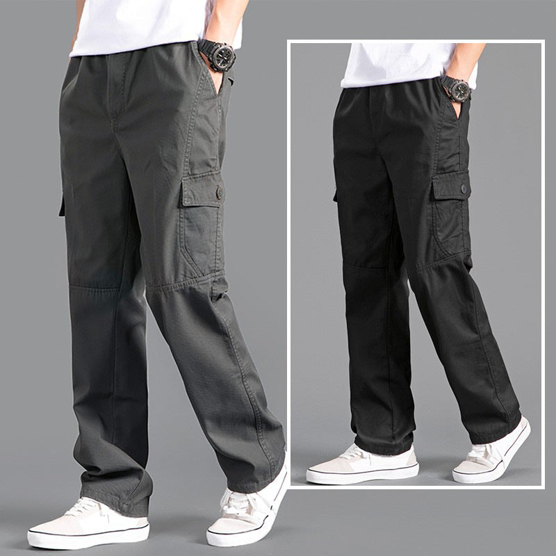 Men’s Straight-Leg Summer Overalls – Loose Plus Size Pants