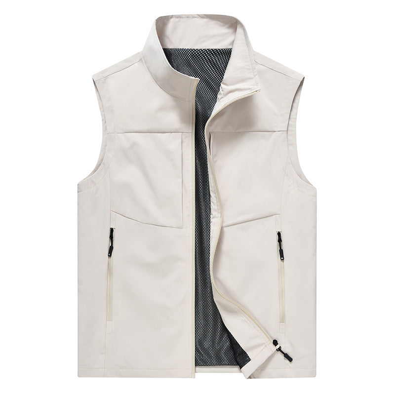 Men’s Multi-Pocket Thin Vest – Casual Spring & Fall Workwear Waistcoat