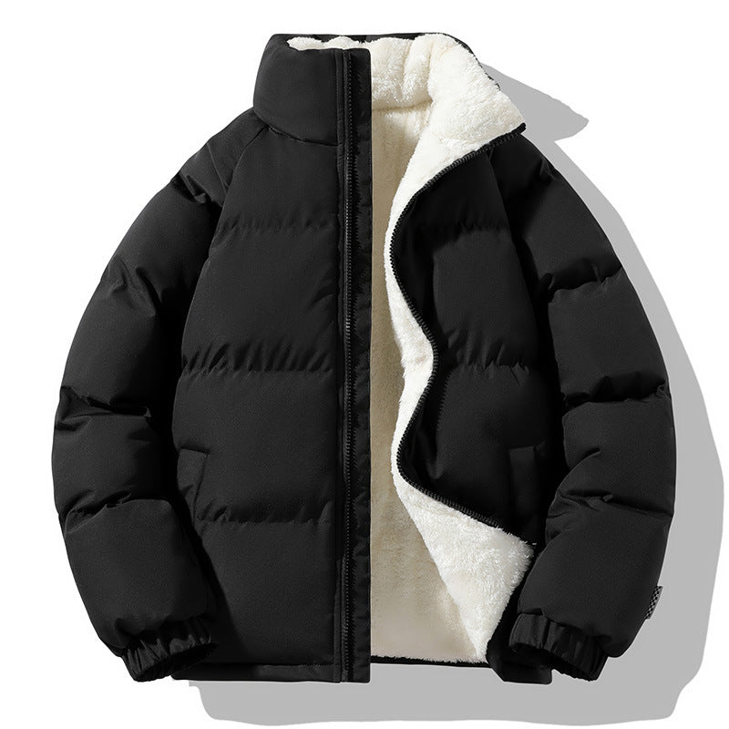 Men’s Cotton-Padded Fleece-Lined Jacket – Autumn & Winter