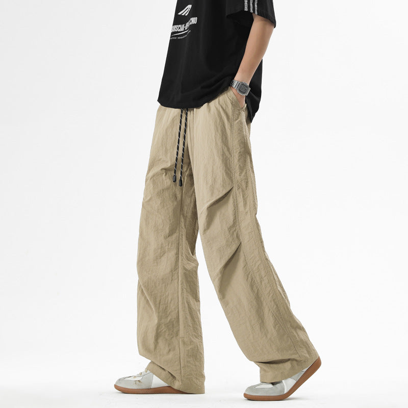 Men’s American Cargo Pants – 2025 Loose Wide-Leg Streetwear