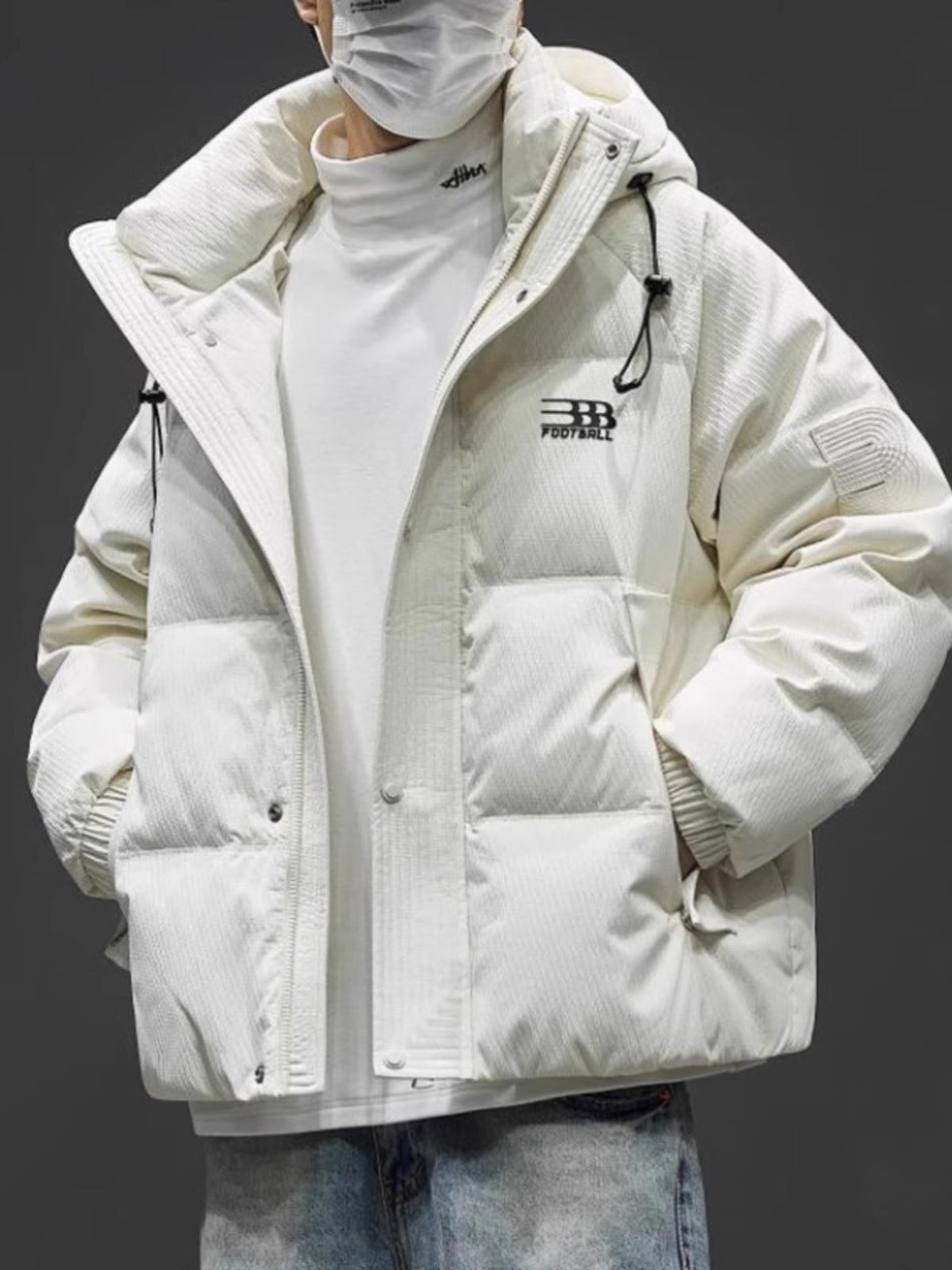 Trendy Men’s Winter White Duck Down Thick Warm Puffer Jacket