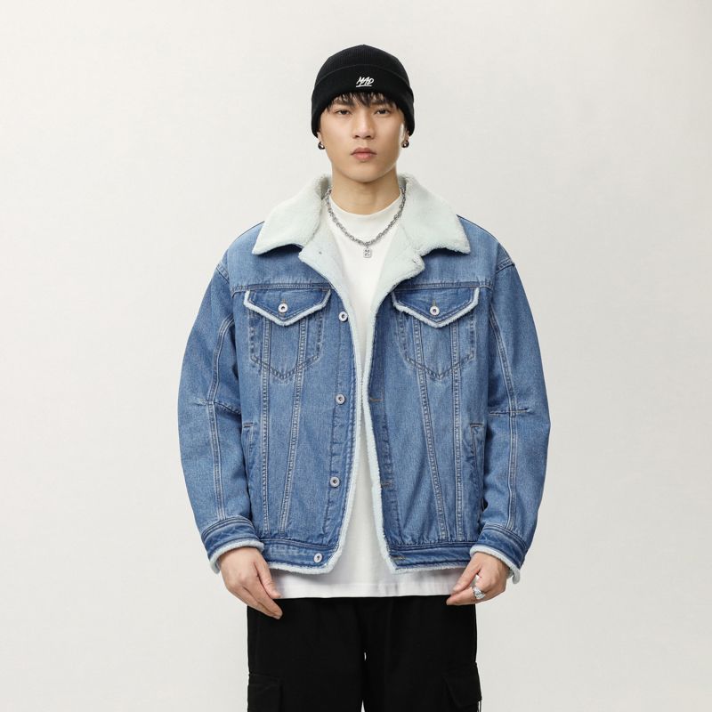 Custom Denim Jacket Winter Thickened Velvet Warm Jacket