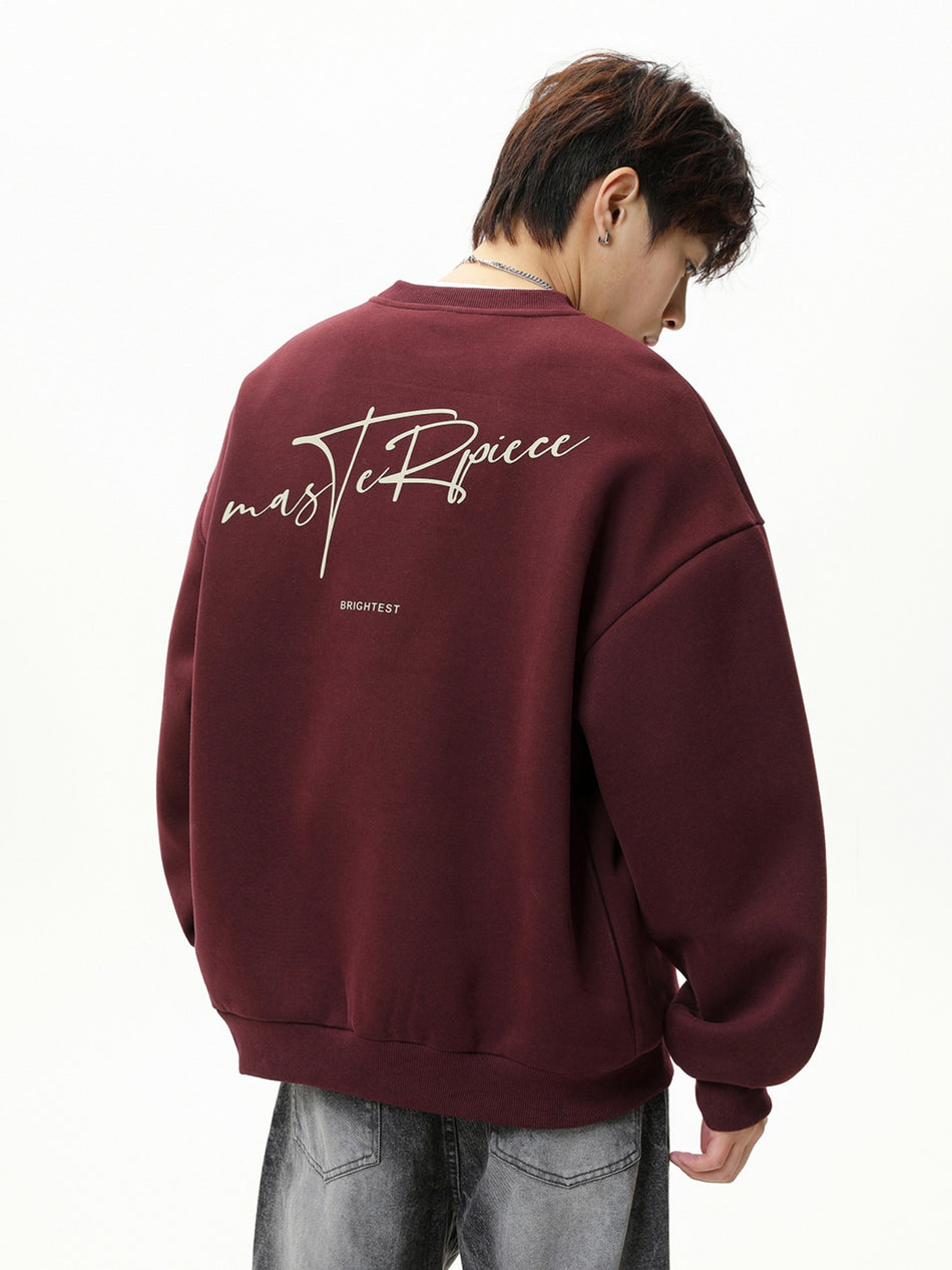 380g Heavyweight Round Neck Sweatshirt Men Loose Pullover