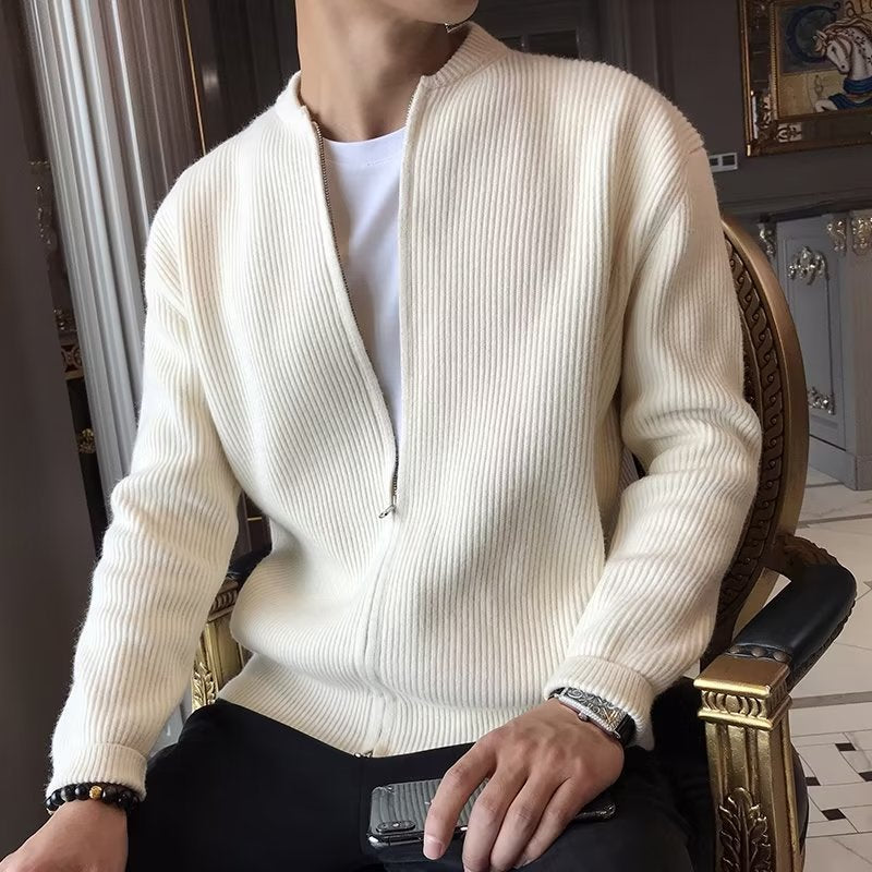 Men’s Slim Fit Cardigan Sweater – Casual Autumn Knit Jacket