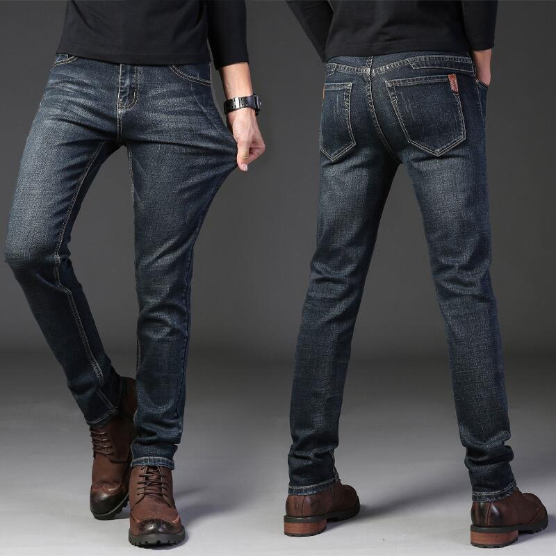 Men’s Slim Stretch Jeans –  Summer Straight-Leg Pants