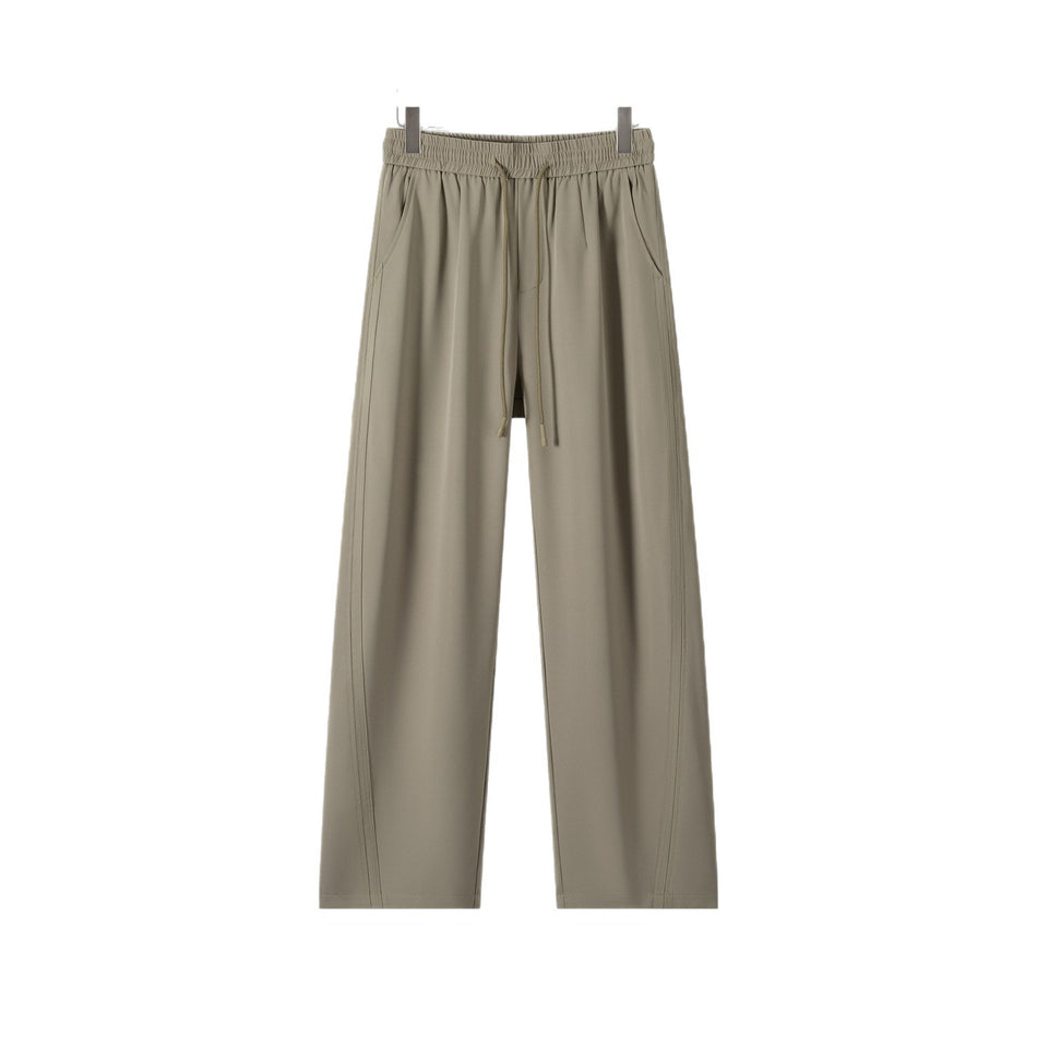 Men’s Ice Silk Summer Pants – Thin Wide-Leg Casual Trousers