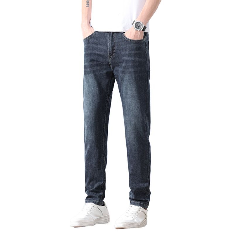 Summer High-End Slim Straight Jeans Men