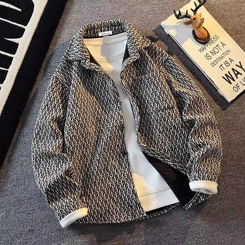 Japanese Retro Chanel Overshirt Woolen Lapel Jacket