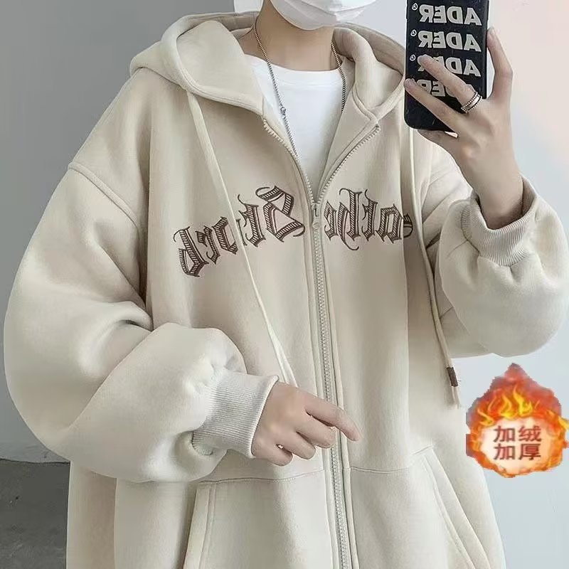Unisex Thin Letter Print Hooded Sweatshirt Spring & Fall