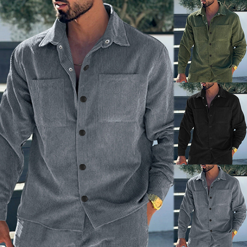 Hong Kong Style Plaid Overshirt Men’s Embroidered Jacket