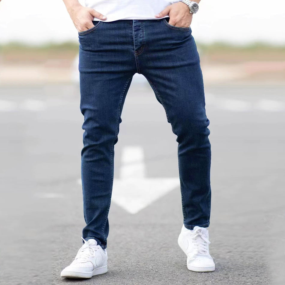 Solid Color Slim Stretch Denim Pants Men Nepal