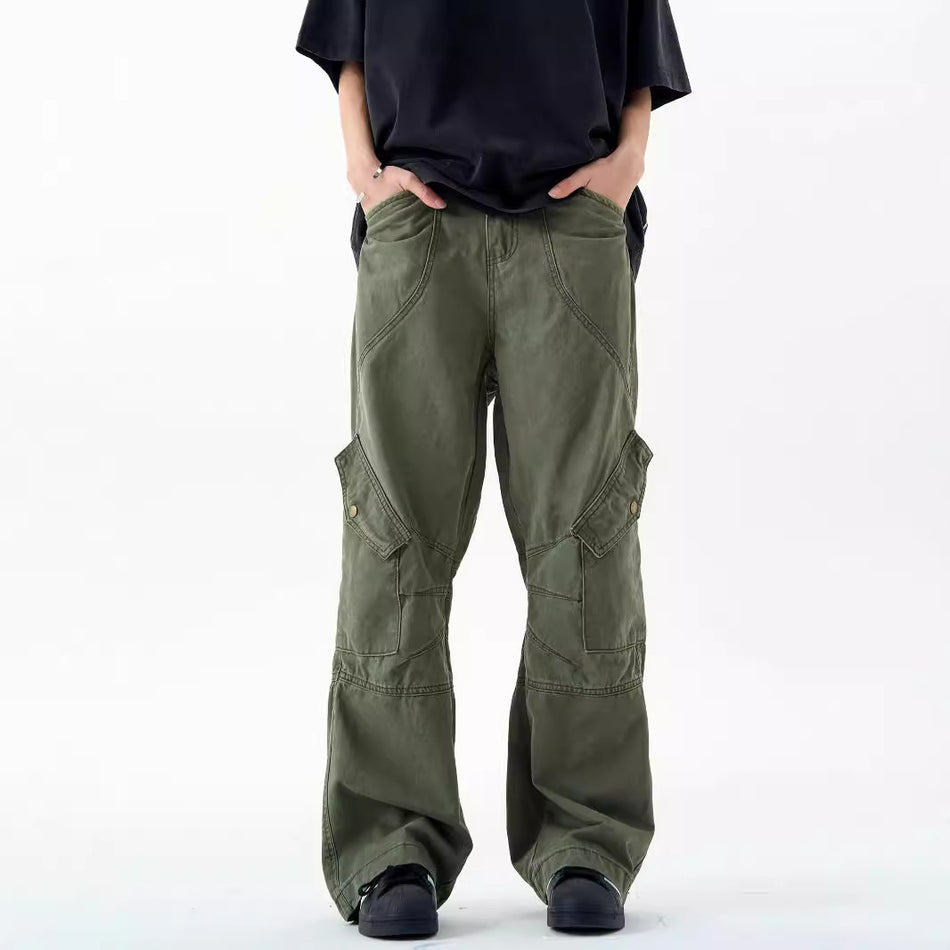 Heavy Industry Cargo Pants Men’s Multi-Pocket Wide Leg