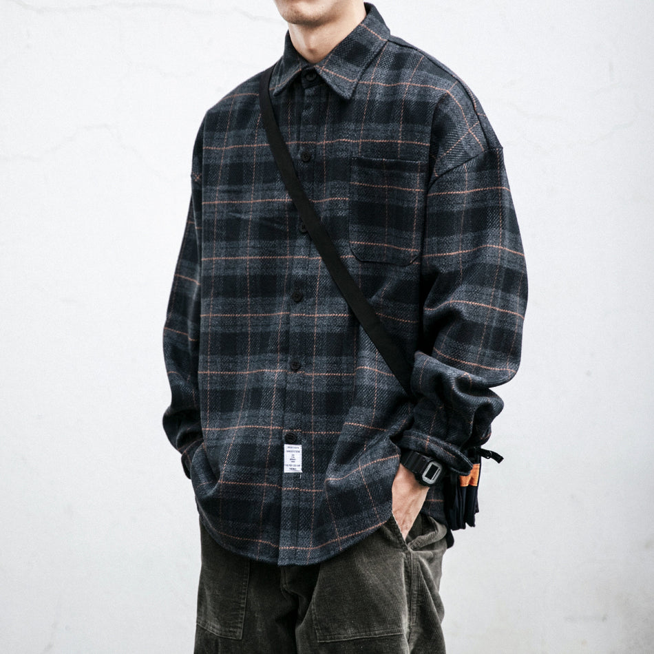 Vintage Plaid Woolen Overshirt Men’s Workwear Jacket