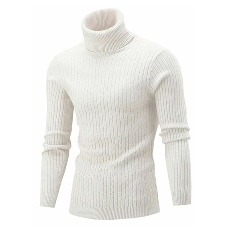 Men’s High Collar Long-Sleeve Sweater Autumn Winter Top