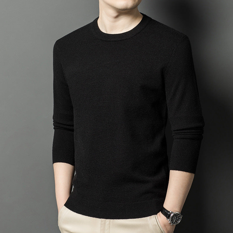 Men's Round-Neck Sweater – Autumn Winter Loose Knit Gentlemen