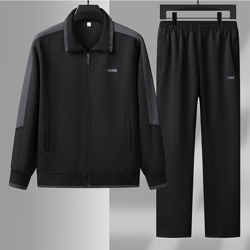 Men’s Spring Casual Sports Sweater Suit Plus-Size Three-Piece Set