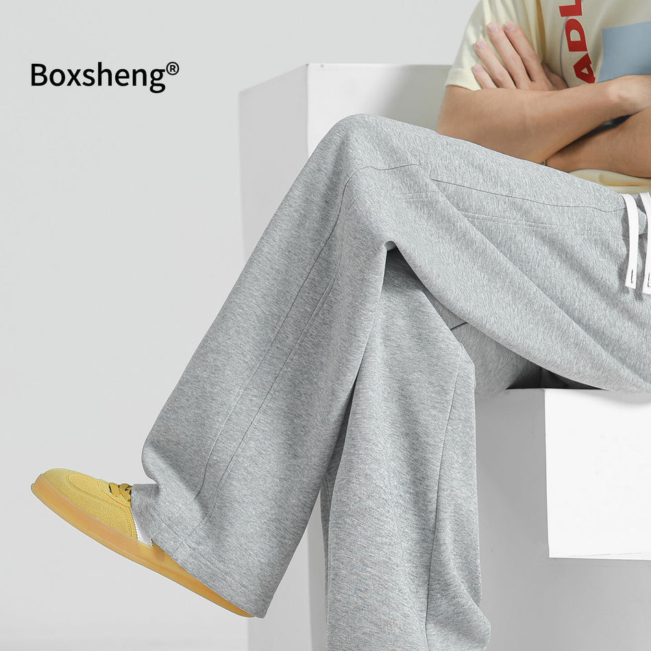 Wide-Leg Drape Casual Trousers Men