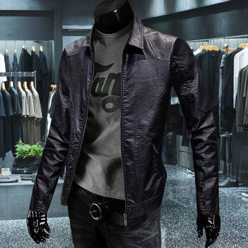 Men’s 2025 Autumn-Winter Retro Slim Lapel Leather Jacket