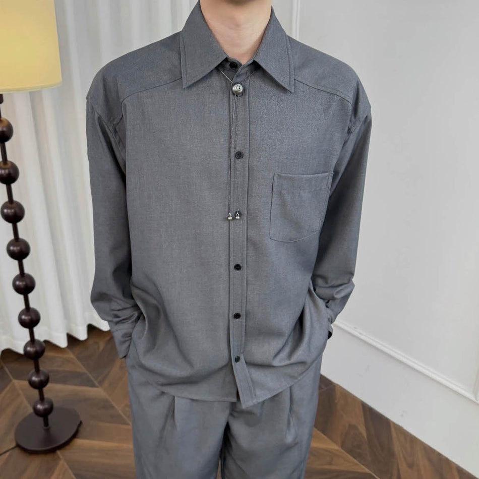 High-End Gray Overshirt Men’s & Women’s Loose Jacket