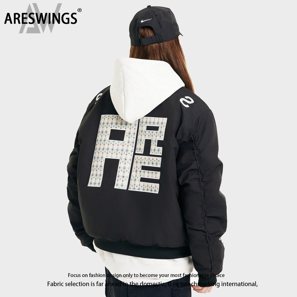Men’s & Women’s Embroidered Baseball Puffer Jacket