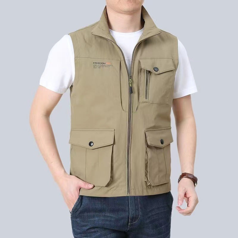Men’s Outdoor Quick-Dry Vest – Multi-Pocket Military Workwear Jacket