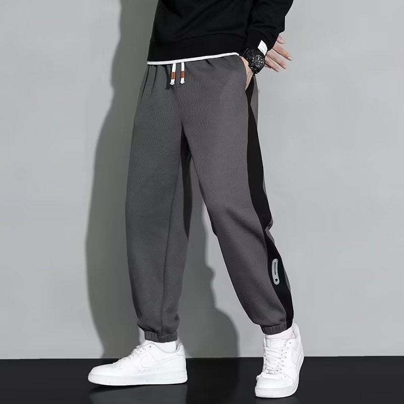 Men’s Loose Sports Pants – Spring Autumn Waffle Casual Pants