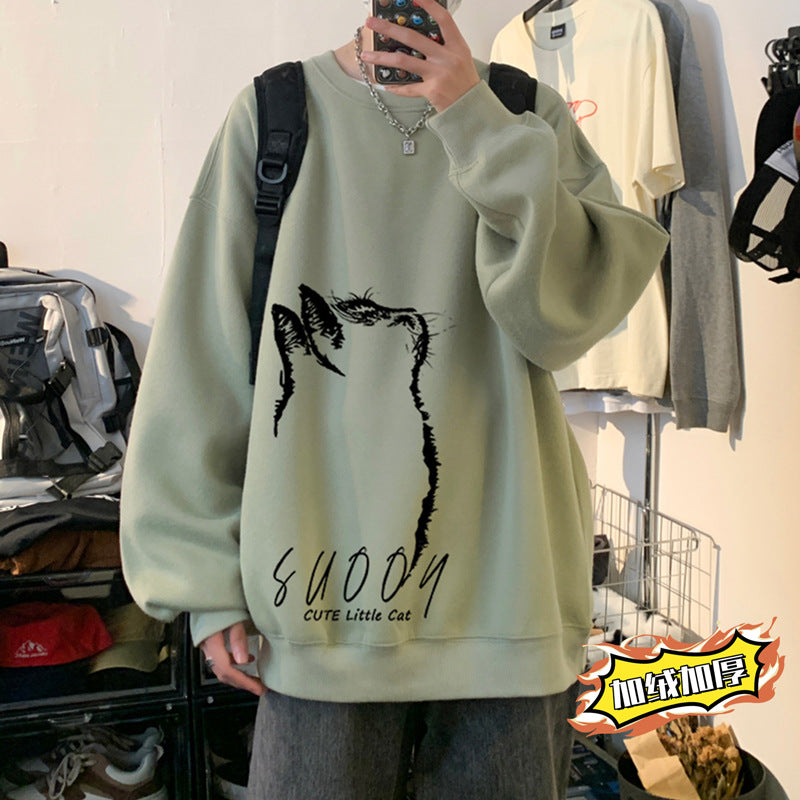 Thickened Crew Neck Sweatshirt – Men’s Hood-Free Pullover