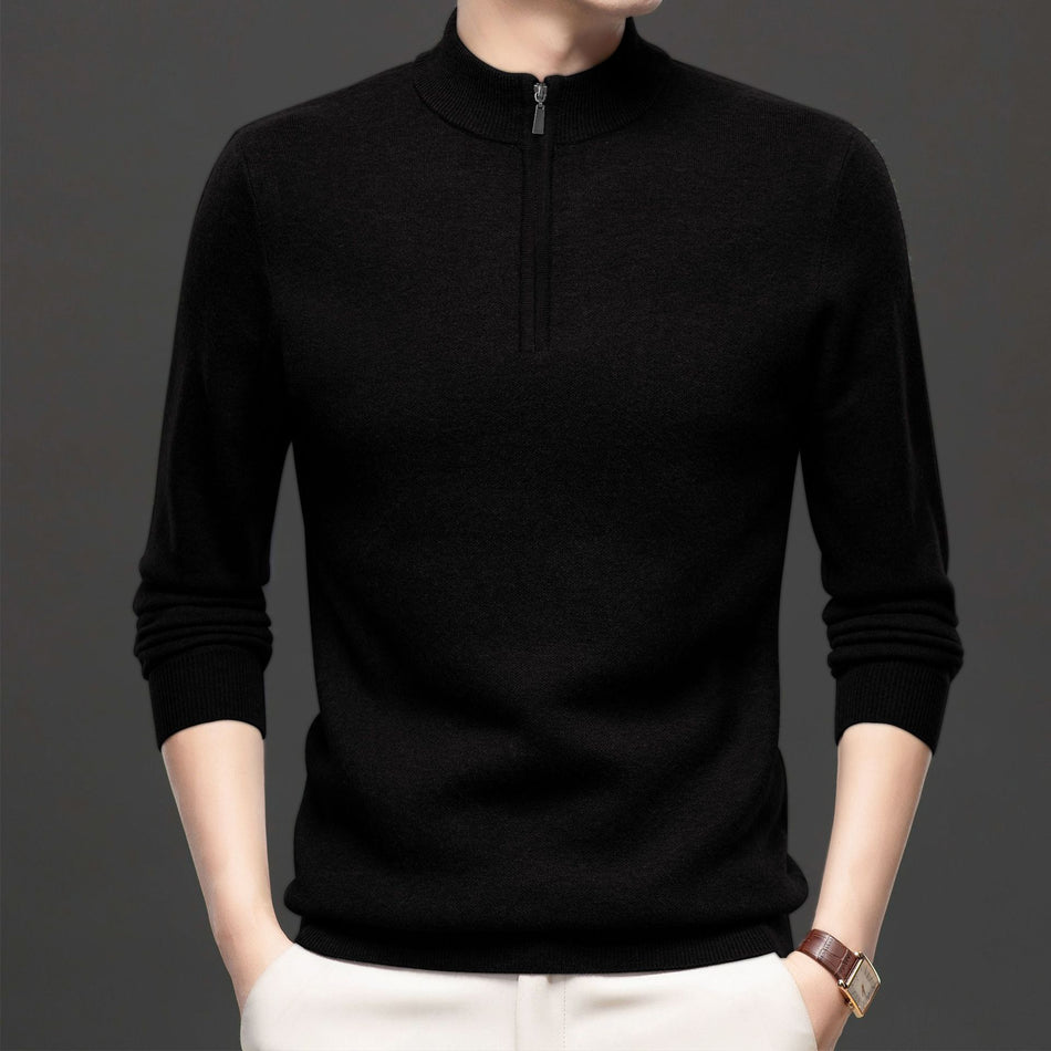 Men’s Half Turtleneck Sweater | Winter Half-Zip Knitted Top