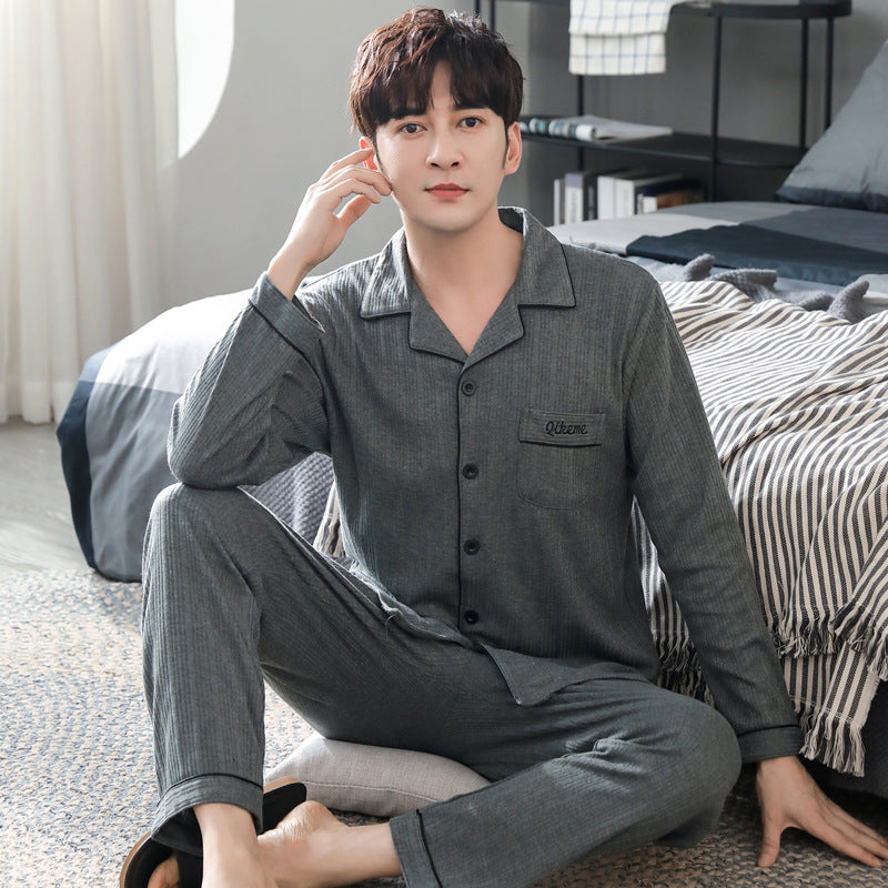 Men’s Cotton Loungewear – Long Sleeve Plus Size Set