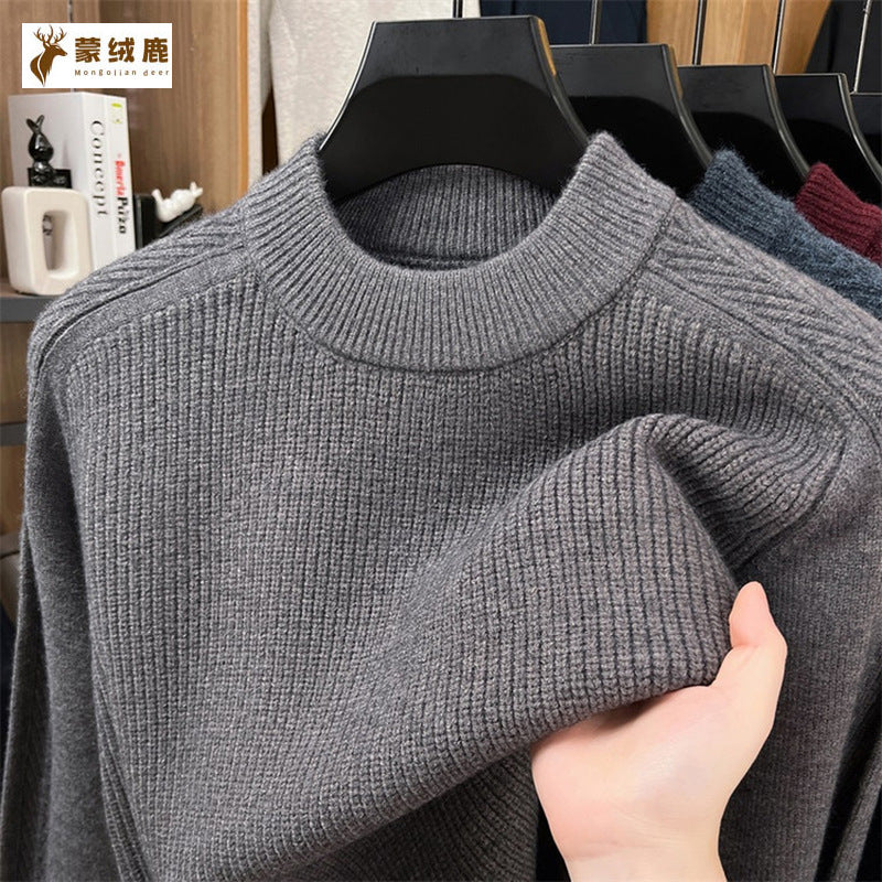 Men’s Casual High Collar Pullover Sweater – Winter Knit