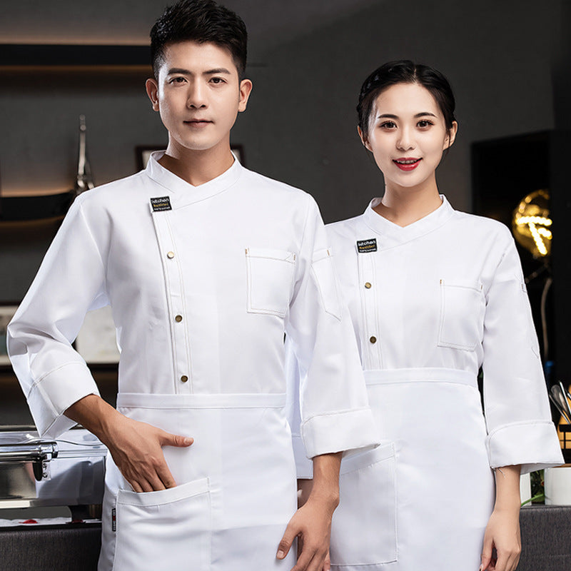 Men’s Long-Sleeve Chef Jacket – Autumn & Winter Restaurant Uniform