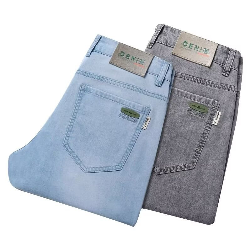 Men’s Slim Straight Tencel Pants – Summer Ice Silk Casual