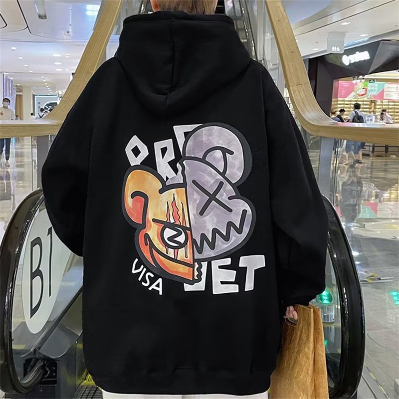 Men’s Hong Kong Style Hoodie | Autumn 2023 Loose Fashion Pullover