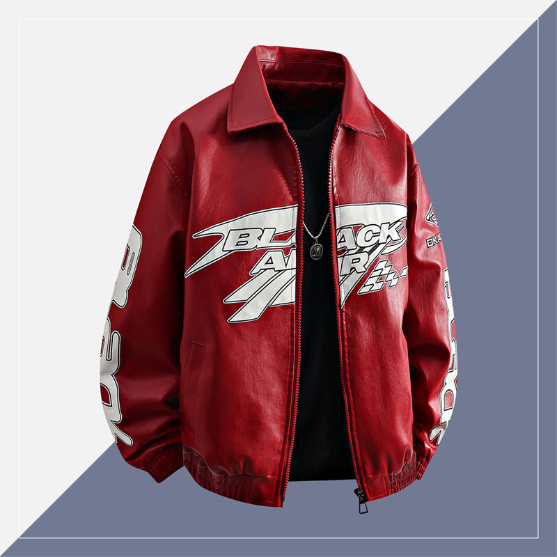 Men’s Autumn-Winter Slim Korean-Style Leather Lapel Jacket