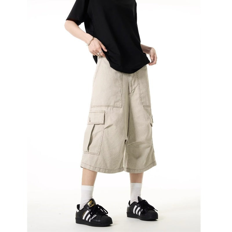 2025 Unisex Multi-Pocket Cargo Denim Shorts