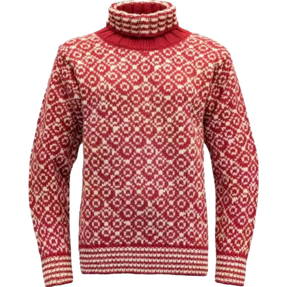 Men’s Nordic Diamond Grid Turtleneck Sweater Autumn Winter
