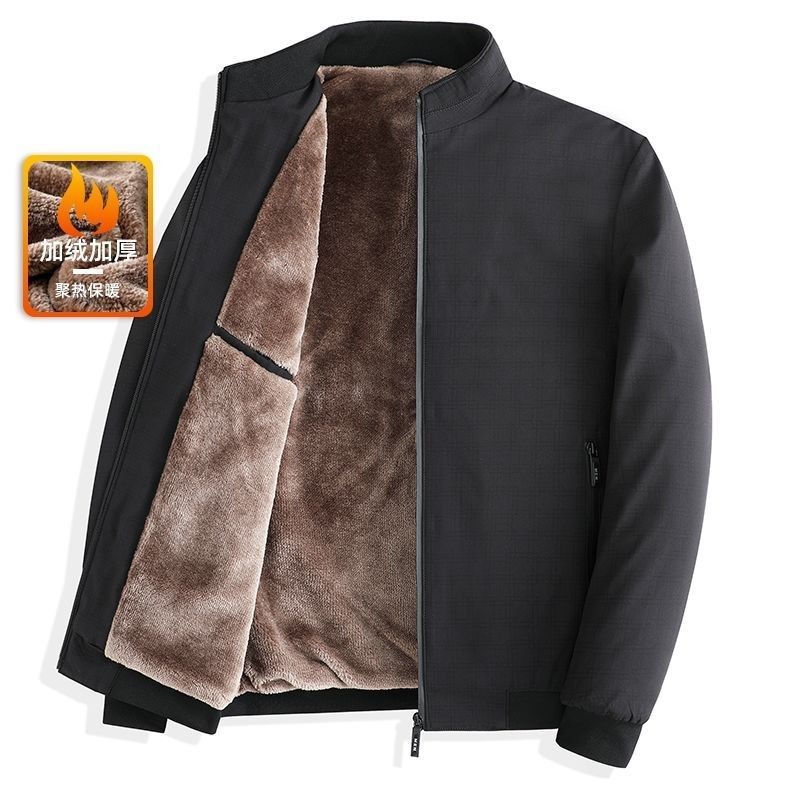 Fleece-Lined Middle-Aged Mens Winter Jacket 2025
