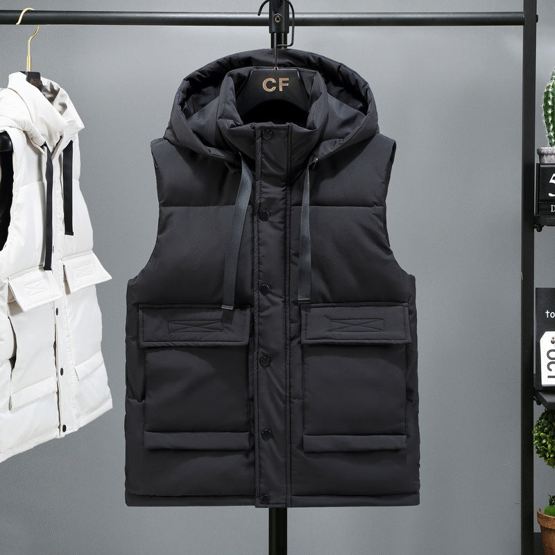 Men’s Slim Down Cotton Vest Short Warm Sleeveless Jacket
