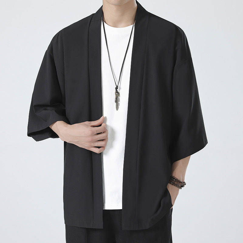 Men’s Han Dynasty Kimono Ice Silk Summer Sun Jacket
