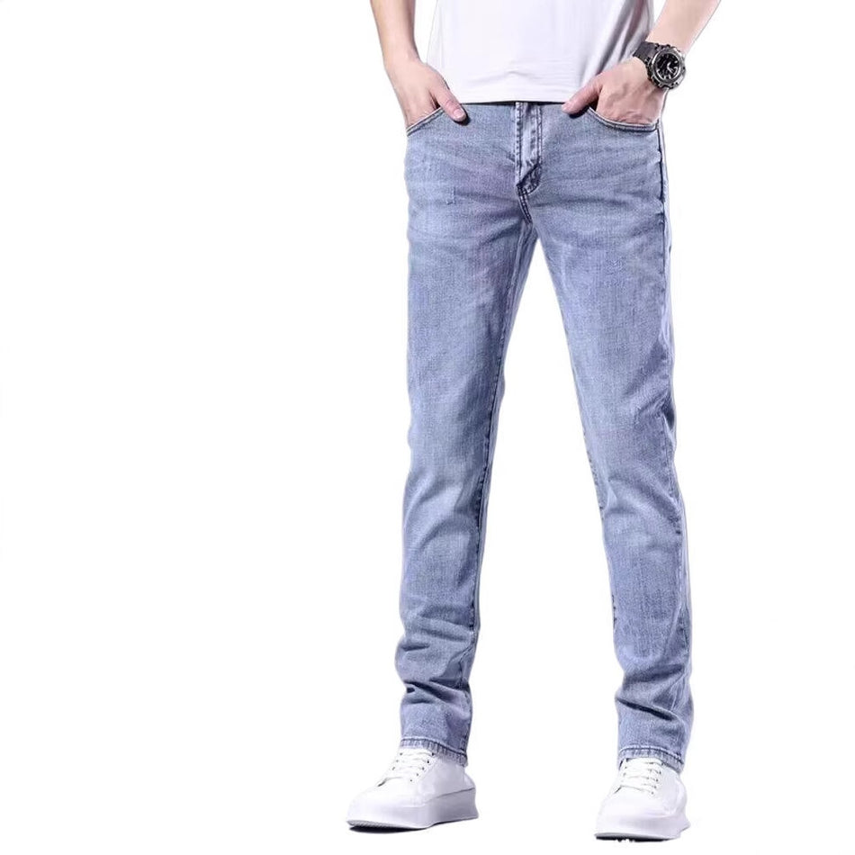 Men’s Slim Fit Korean Style Jeans –  Summer Casual