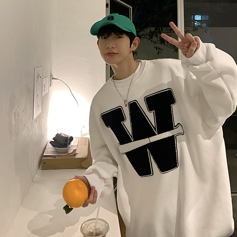 Retro Letter Hoodie Sweatshirt – Men’s Streetwear Casual Top